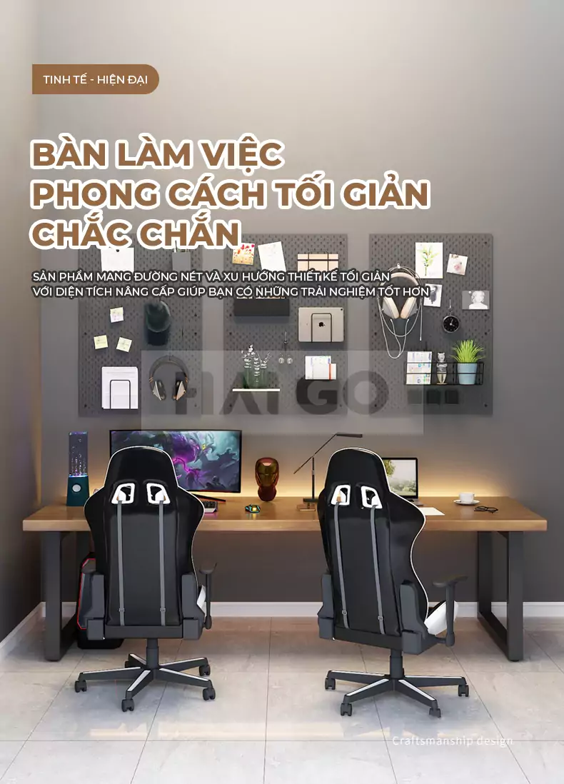 Bàn Làm Việc Gỗ Tự Nhiên Cao Cấp HaiGo BGT002