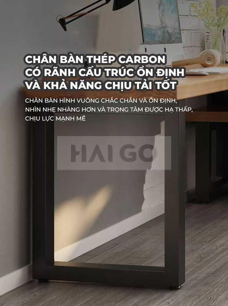 Bàn Làm Việc Gỗ Tự Nhiên Góc L Haigo BGT057