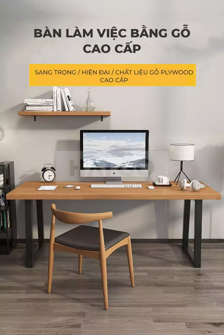 Bàn Làm Việc Gỗ Tự Nhiên Haigo BGT031