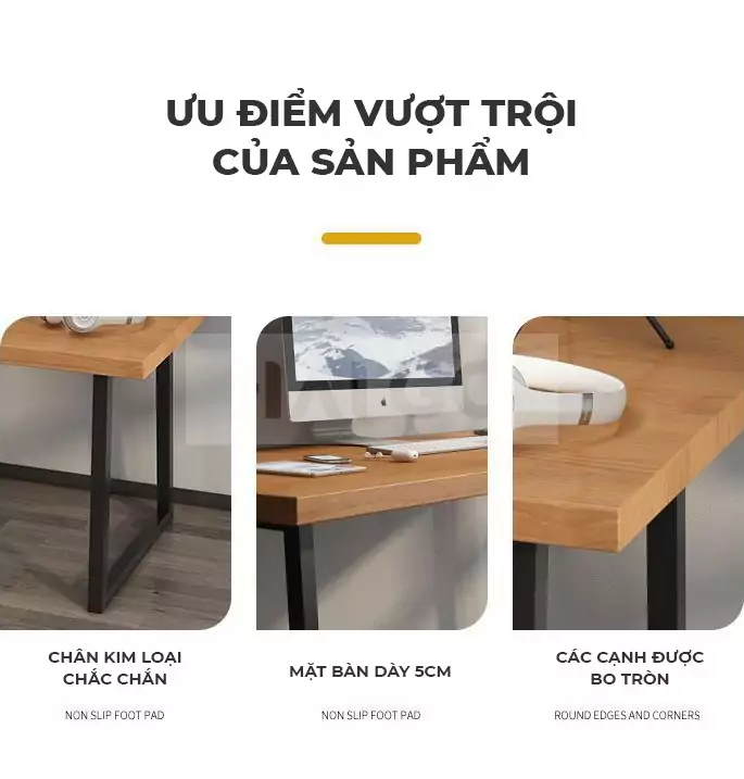 Bàn Làm Việc Gỗ Tự Nhiên Haigo BGT031