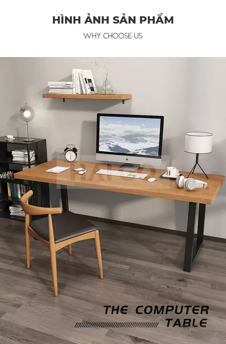 Bàn Làm Việc Gỗ Tự Nhiên Haigo BGT031