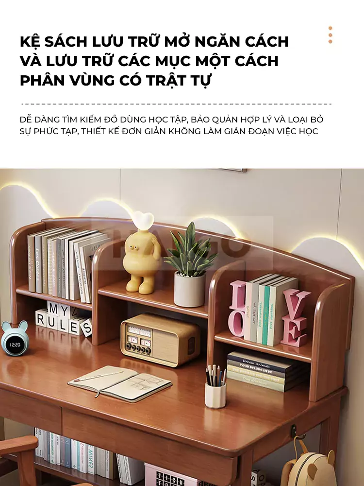 Bàn Làm Việc Gỗ Tự Nhiên Haigo BGT061