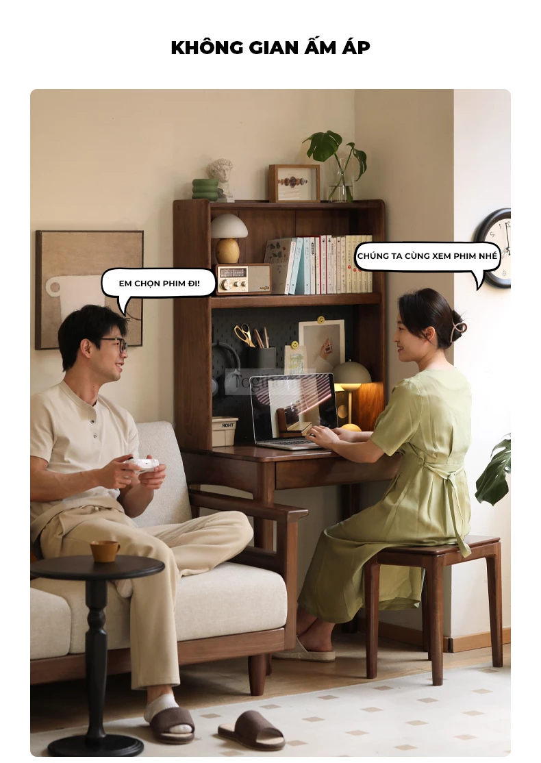 Bàn Làm Việc Gỗ Tự Nhiên Togismart BTG 065 – Mẫu bàn thiết kế hiện đại, tối giản, sử dụng gỗ tự nhiên chắc chắn và bền đẹp. Phù hợp cho không gian làm việc tại nhà hoặc văn phòng, mang lại cảm giác ấm cúng và tập trung khi sử dụng