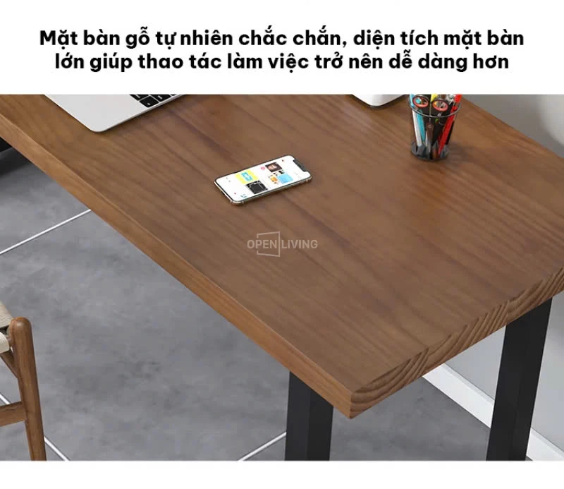 Bàn làm việc OpenLiving OBG 053 với khung thép chống gỉ và thiết kế kèm giá sách hiện đại, tối ưu không gian lưu trữ. Sản phẩm kết hợp giữa tính năng bền bỉ và kiểu dáng sang trọng, phù hợp với mọi không gian làm việc. Lựa chọn hoàn hảo cho góc làm việc hiện đại.