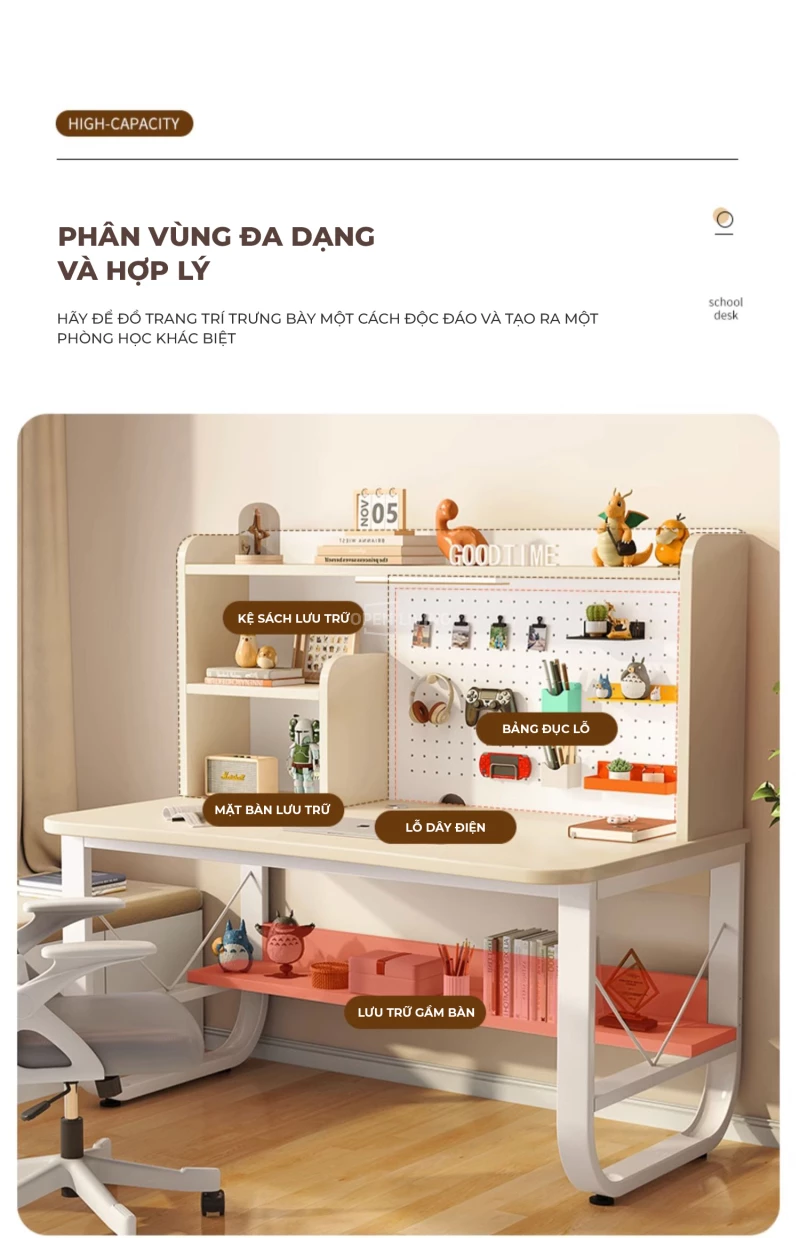 Bàn làm việc khung thép chống gỉ kèm giá sách pegboard đa năng OpenLiving OBG 050 mang đến sự bền bỉ và tiện dụng. Thiết kế khung thép chống gỉ chắc chắn, giá sách pegboard đa năng, tạo không gian làm việc gọn gàng và hiện đại. Lựa chọn hoàn hảo cho không gian làm việc của bạn.