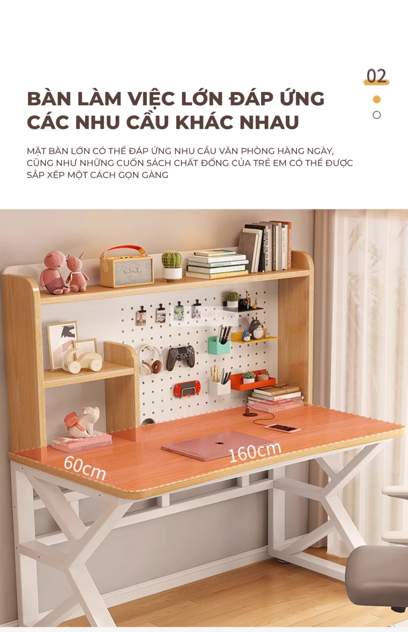 thiết kế mặt bàn rộng rãi của Bàn làm việc phong cách tối giản, hiện đại SD152