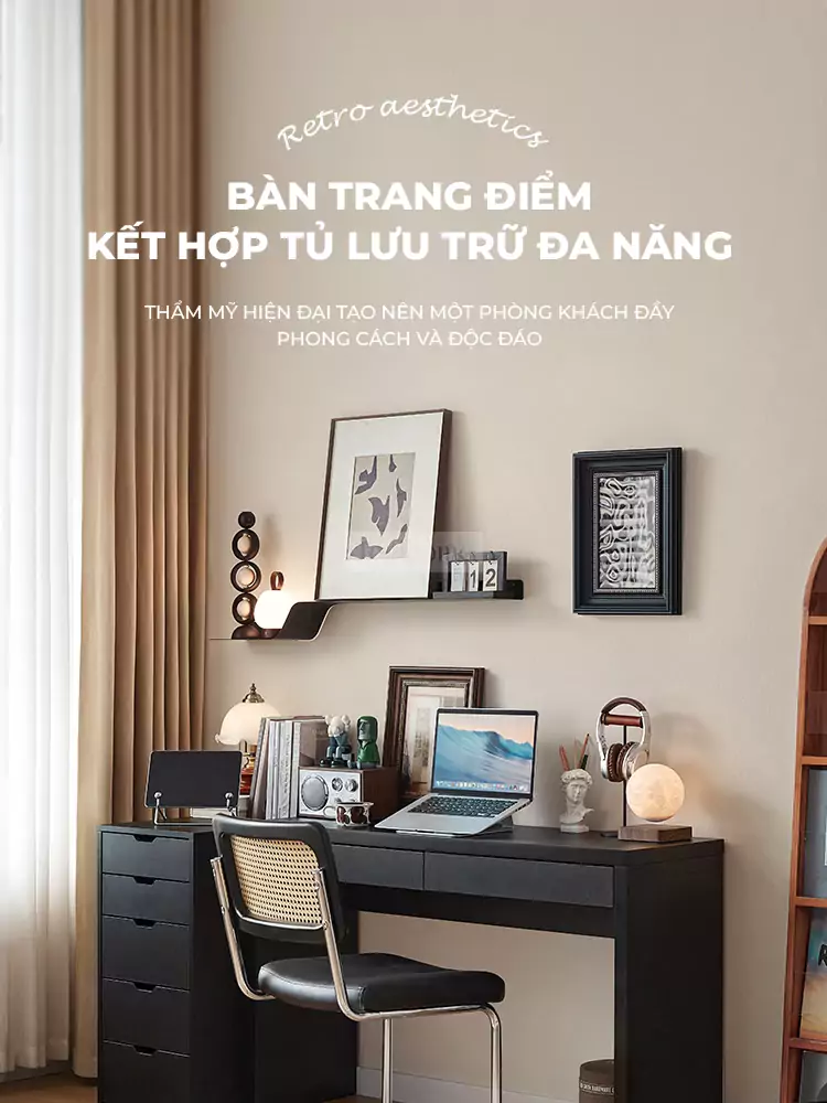 thiết kế kết hợp của Bàn làm việc phong cách tối giản kết hợp tủ đồ BLV154