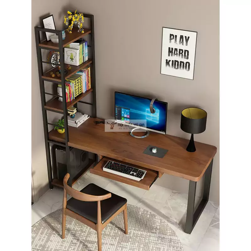 Bàn làm việc tích hợp kệ sách hiện đại SD33