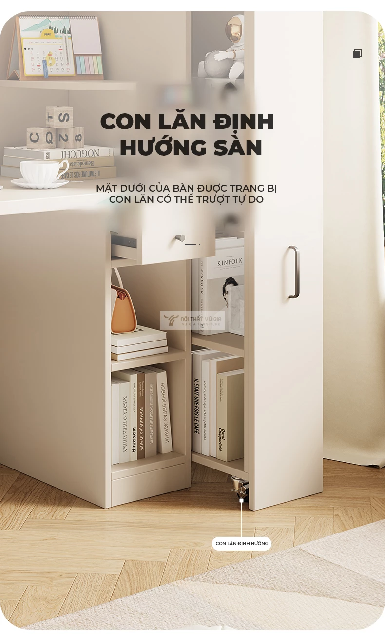 thiết kế tủ kéo tiện lợi của Bàn làm việc tích hợp tủ hiện đại SD161