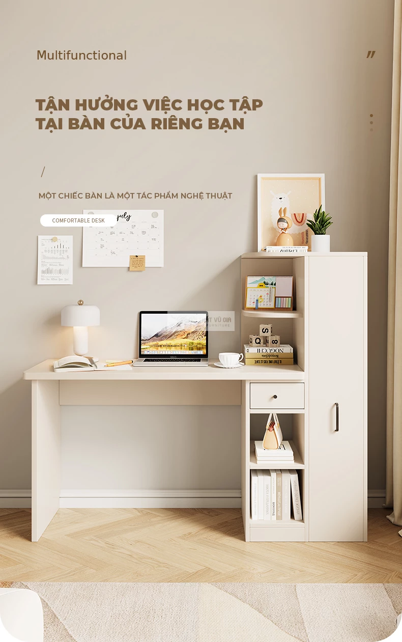 Bàn làm việc tích hợp tủ hiện đại SD161