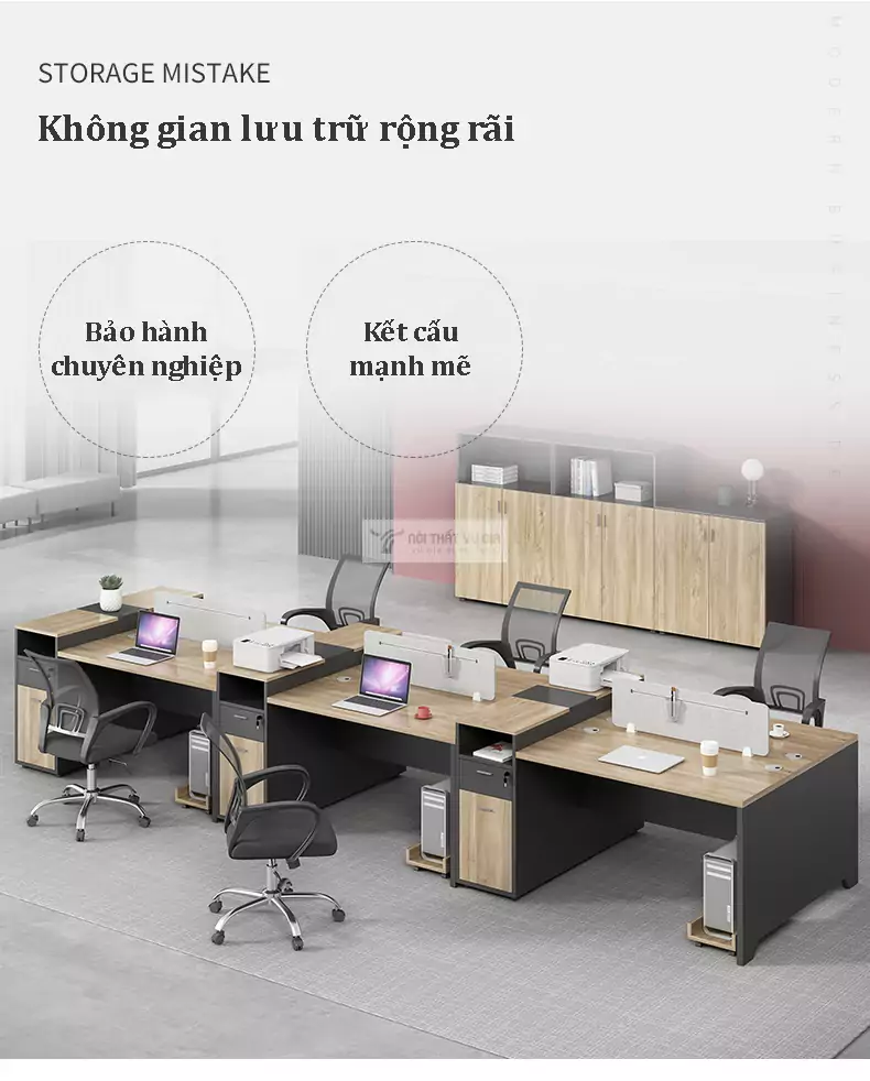 thiết kế lưu trữ rộng rãi của Bàn làm việc văn phòng thiết kế hiện đại SD86