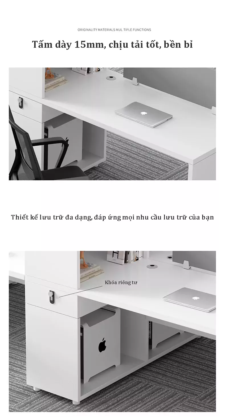thiết kế khóa ngăn kéo của Bàn làm việc văn phòng thiết kế hiện đại, tối ưu SD80
