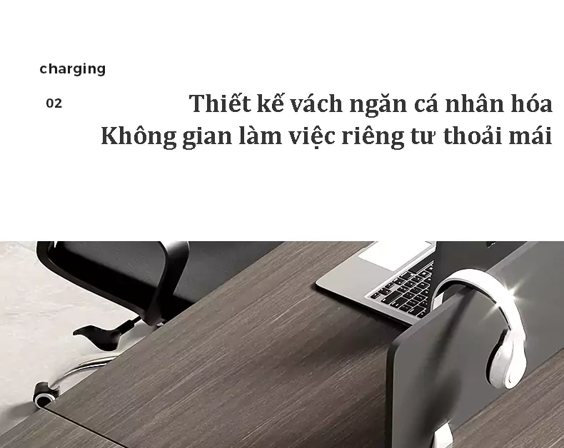 thiết kế vách ngăn của Bàn làm việc văn phòng tích hợp tủ lưu trữ SD85