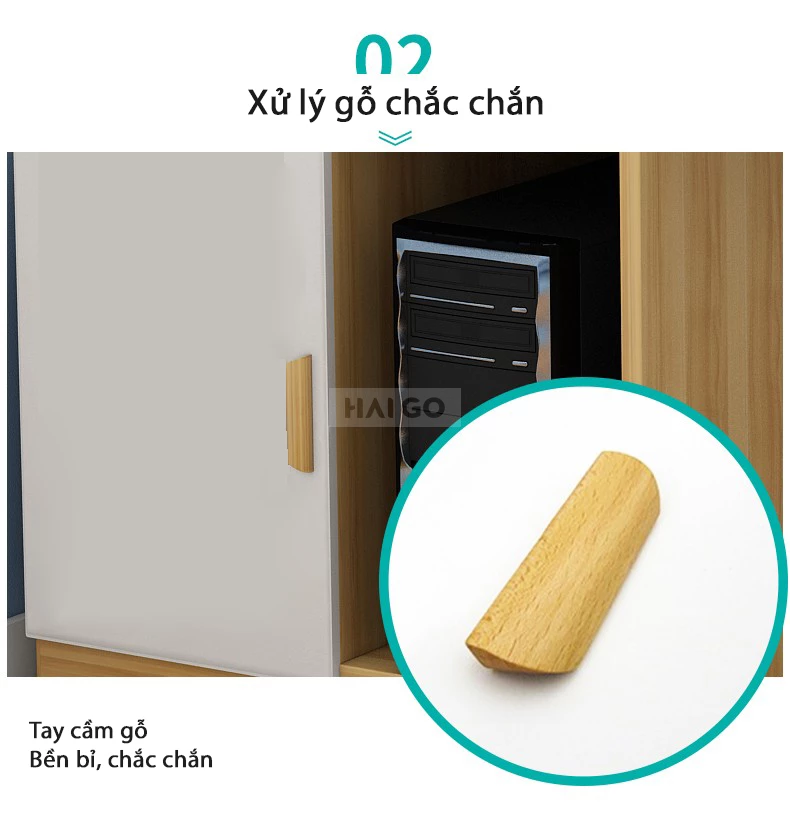 Bàn Máy Tính Kết Hợp Kệ Sách Đa Năng Haigo BHS228