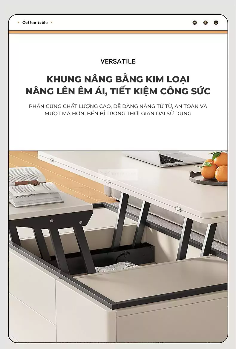 Bàn thông minh đa năng thiết kế hiện đại KC13 trang bị khung nâng kim loại cao cấp