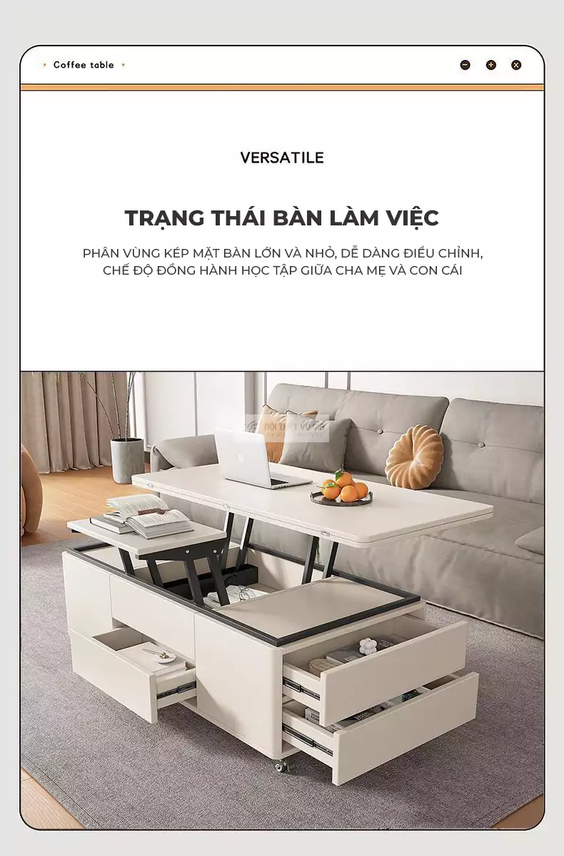 trạng thái bàn làm việc của Bàn thông minh đa năng thiết kế hiện đại KC13