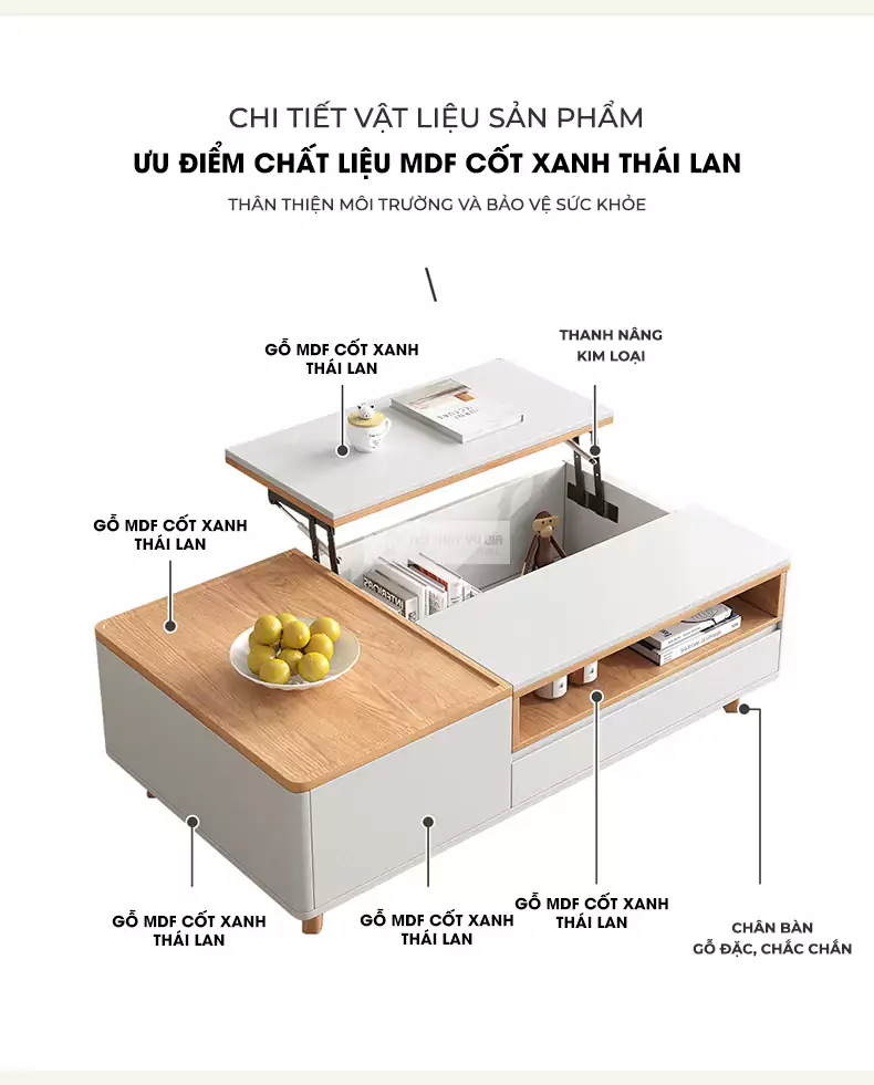 chi tiết chất liệu của Bàn thông minh thiết kế nhỏ gọn KC19