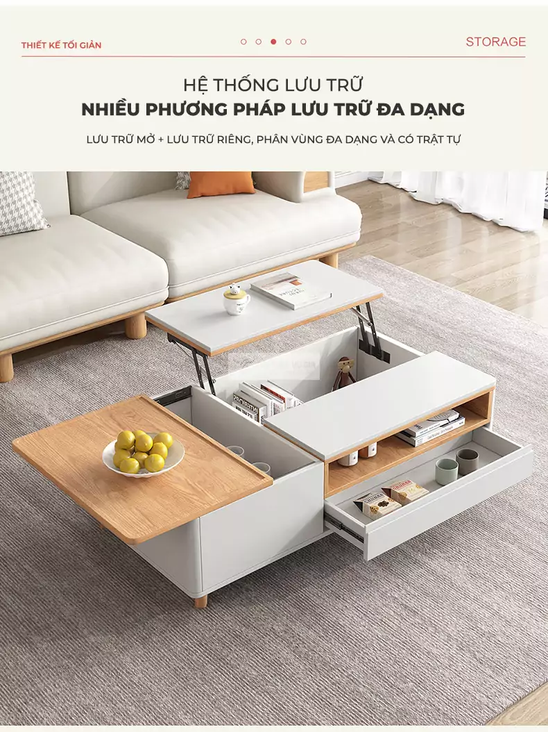 Bàn thông minh thiết kế nhỏ gọn KC19 tích hợp nhều không gian lưu trữ