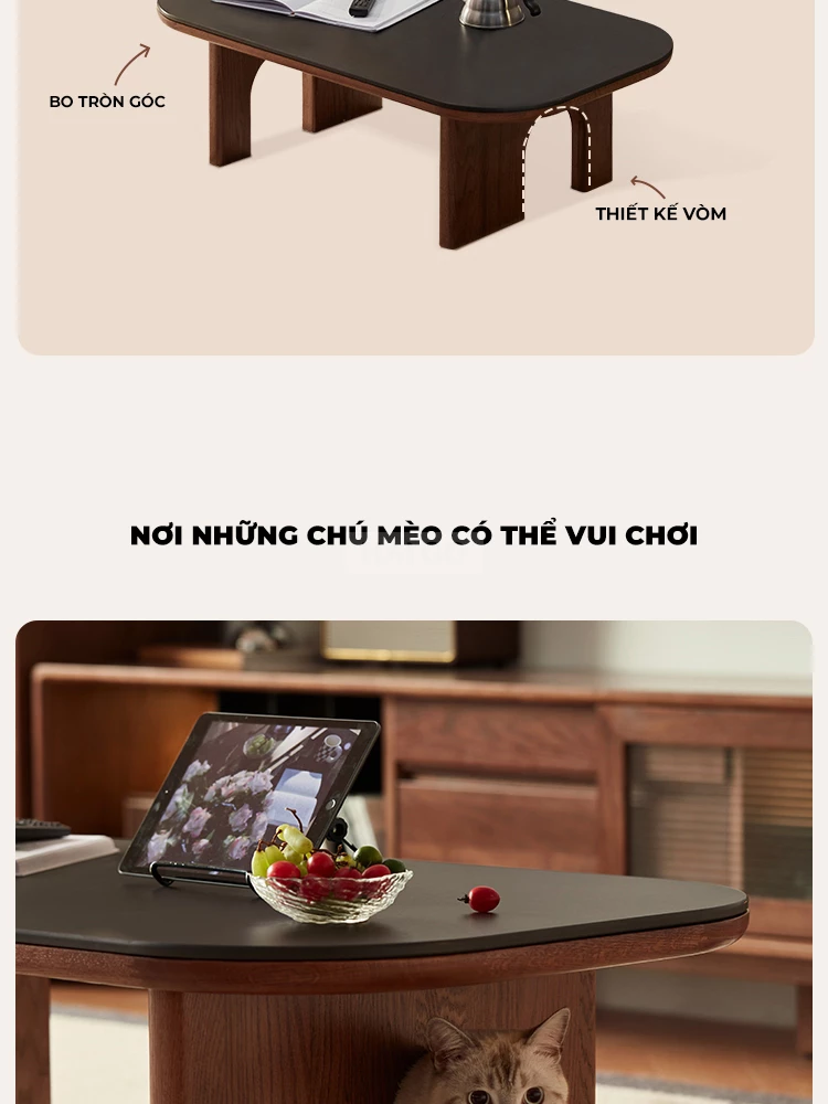 Bàn Trà Gỗ Tự Nhiên Phòng Khách Haigo BT345