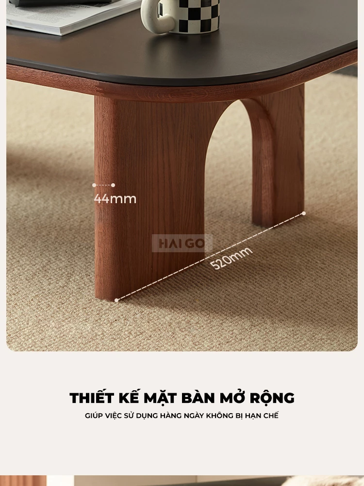 Bàn Trà Gỗ Tự Nhiên Phòng Khách Haigo BT345