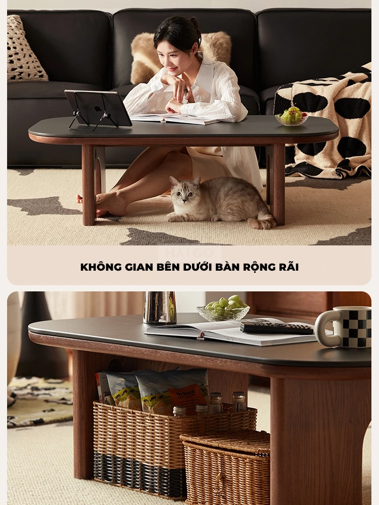 Bàn Trà Gỗ Tự Nhiên Phòng Khách Haigo BT345