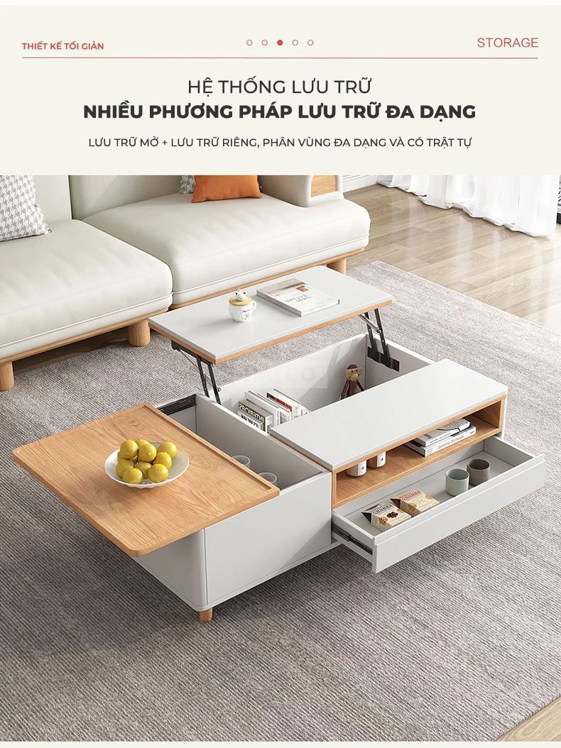 Bàn Trà Kết Hợp Bàn Ăn Thông Minh Haigo BTA302