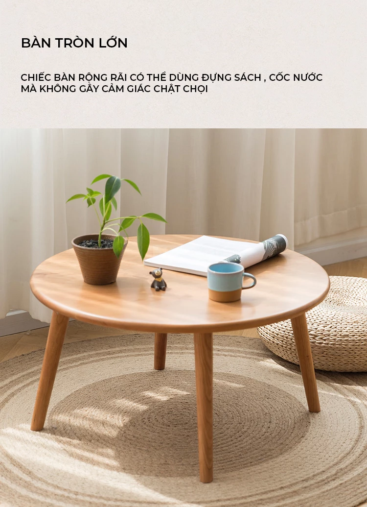 Bàn Trà Tròn Để Cạnh Sofa Bo Tròn Hiện Đại Haigo BT335