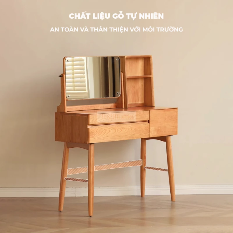 Bàn trang điểm gỗ tự nhiên cao cấp Togismart TDM221 thiết kế tinh tế, bền đẹp với chất liệu gỗ cao su tự nhiên. Kiểu dáng hiện đại, phù hợp mọi không gian phòng ngủ. Sản phẩm giúp không gian gọn gàng, sang trọng và tiện lợi cho việc làm đẹp hằng ngày.