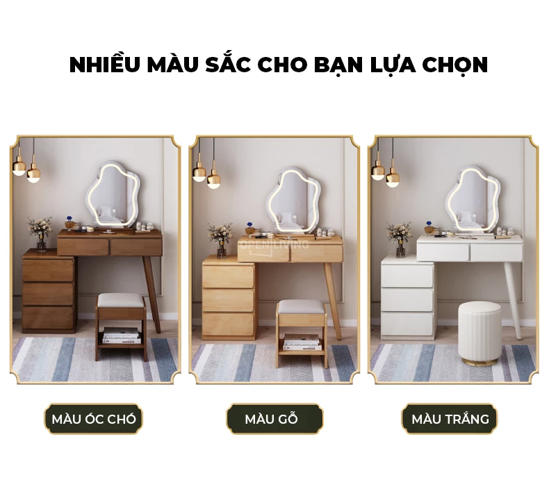 Bàn trang điểm gỗ tự nhiên gương sóng hiện đại OpenLiving OTĐ 019 kết hợp sự sang trọng và độc đáo. Chất liệu gỗ tự nhiên bền bỉ, gương sóng hiện đại, tạo không gian trang điểm thẩm mỹ và tiện dụng. Lựa chọn hoàn hảo để làm nổi bật phòng ngủ của bạn.