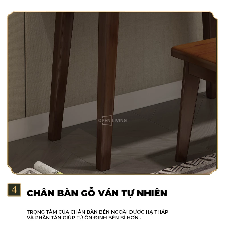 Bàn trang điểm gỗ tự nhiên phong cách tân cổ điển OpenLiving OTĐ 022 kết hợp sự sang trọng và cổ điển. Chất liệu gỗ tự nhiên bền bỉ, thiết kế tinh tế, mang đến không gian trang điểm đẳng cấp và thanh lịch. Lựa chọn hoàn hảo để nâng tầm phòng ngủ của bạn.