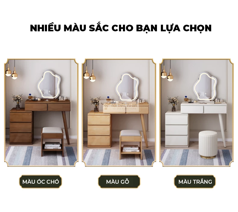 tùy chọn màu sắc của Bàn trang điểm gỗ tự nhiên thiết kế đa lưu trữ BR145