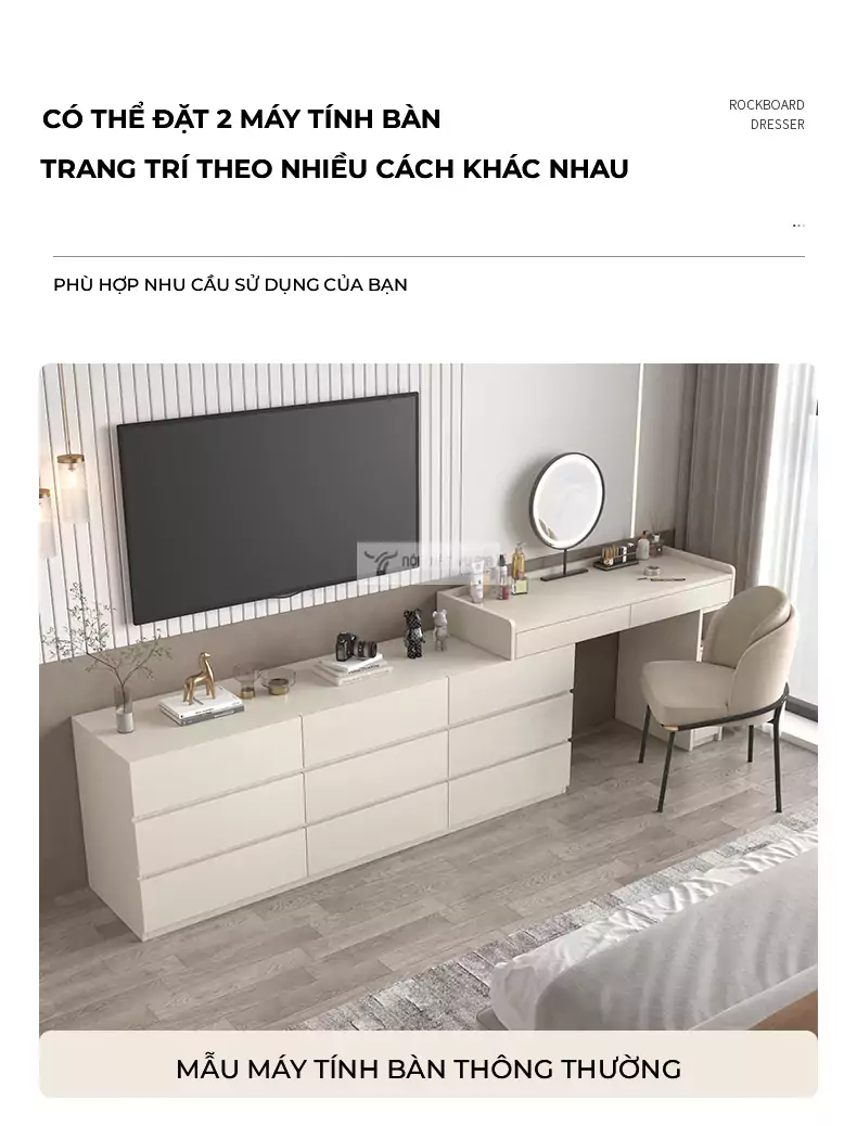 tùy chọn màu của Bàn trang điểm kết hợp tủ ngăn kéo tiện lợi BR94