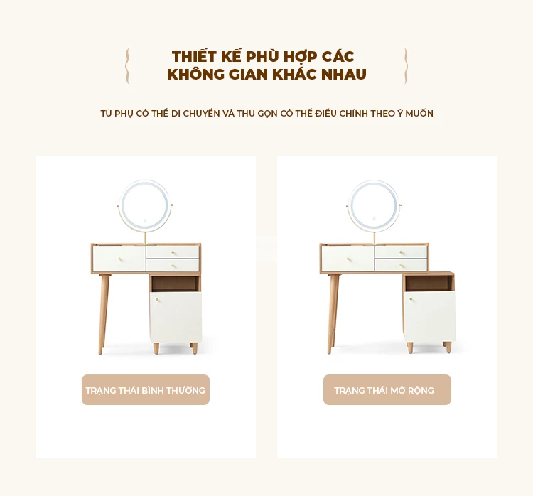 thiết kế đa năng phù hợp với nhiều không gian khác nhau