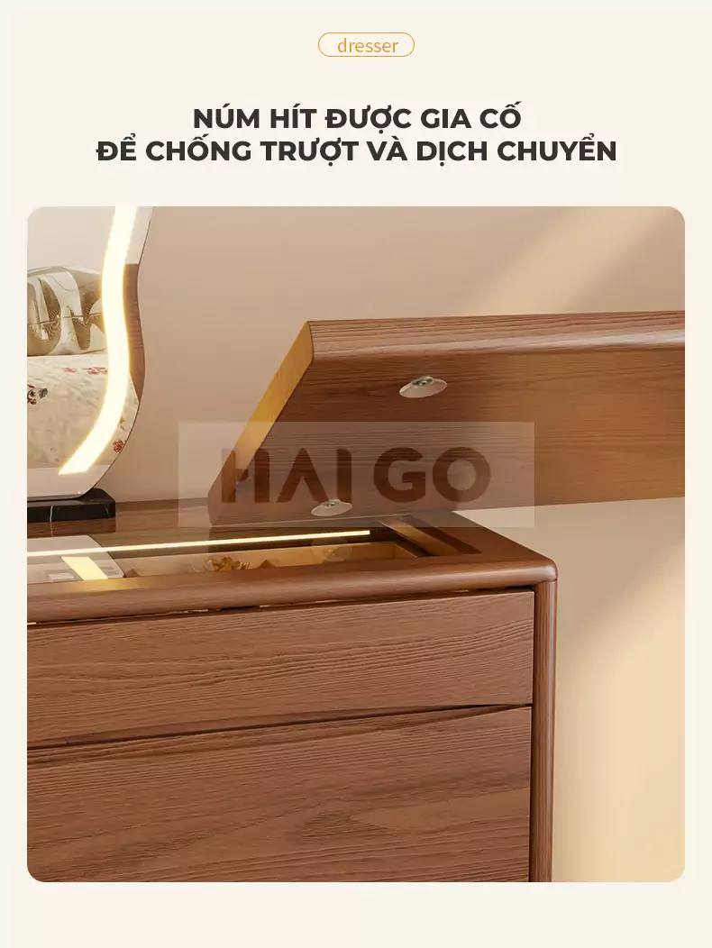 Bàn Trang Điểm Tích Hợp Tủ Đồ Hiện Đại Haigo BTD018