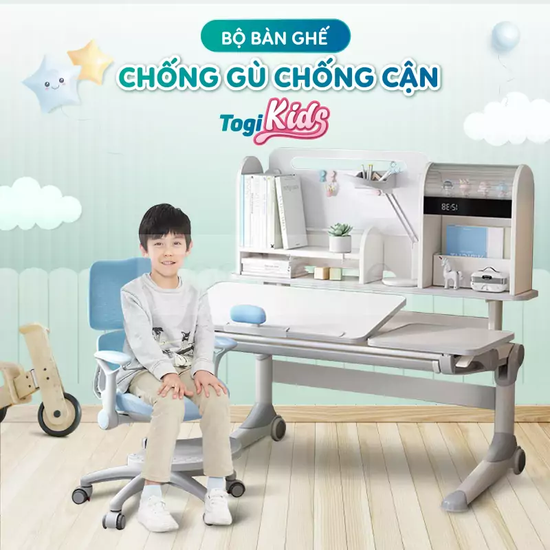 Bộ Bàn Học Thông Minh TOGI Smart T202 với công nghệ ergonomic tiên tiến, mỗi chi tiết của bàn ghế được thiết kế để hỗ trợ vững chắc cho cơ thể, tạo ra một trải nghiệm học tập thoải mái và tiện ích.