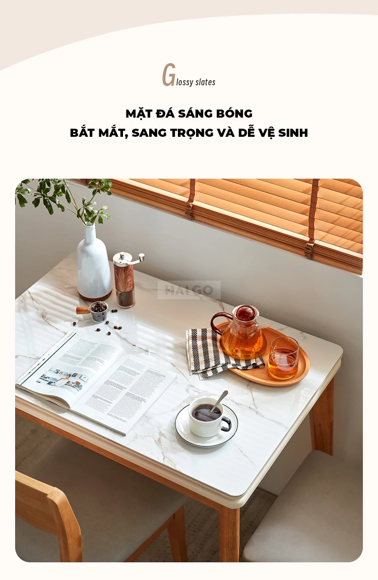 Bộ Bàn Ăn Gấp Gọn Gỗ Tự Nhiên BA347