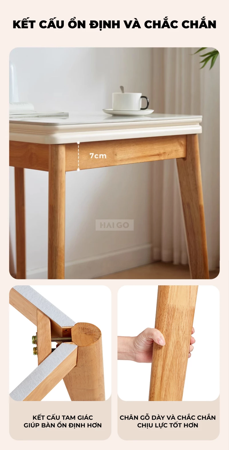 Bộ Bàn Ăn Gấp Gọn Gỗ Tự Nhiên BA347