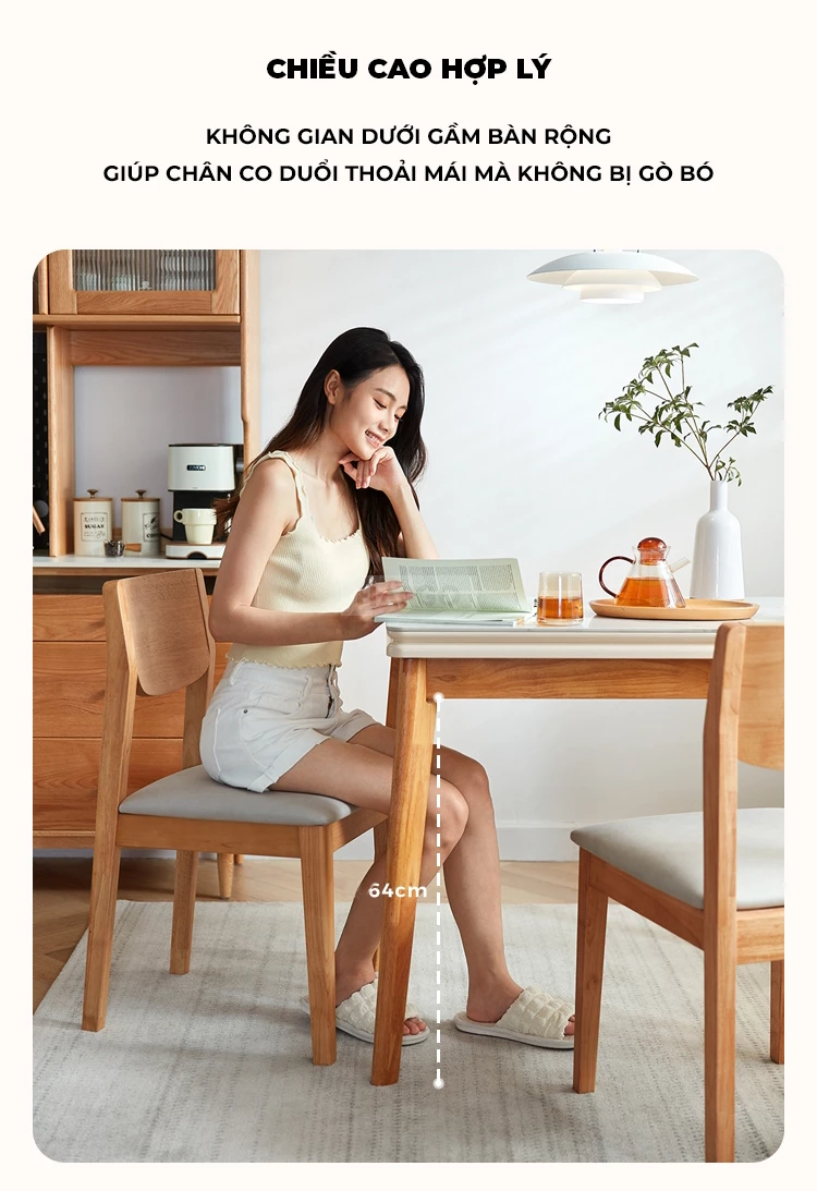 Bộ Bàn Ăn Gấp Gọn Gỗ Tự Nhiên BA347