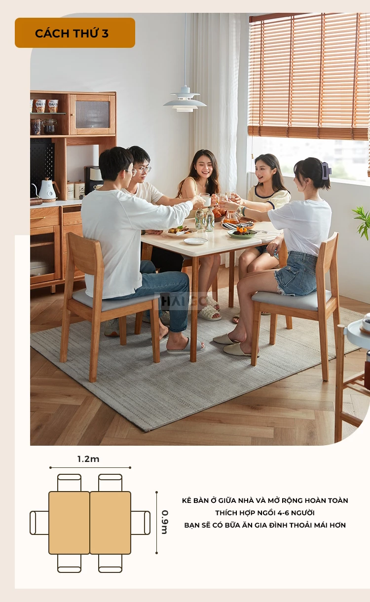 Bộ Bàn Ăn Gấp Gọn Gỗ Tự Nhiên BA347