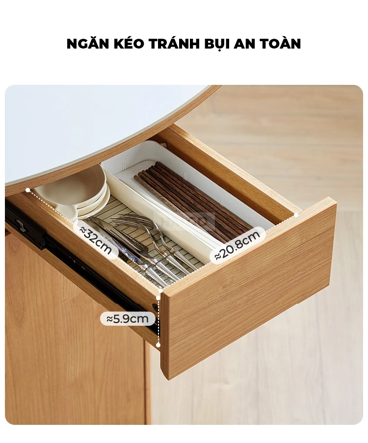Bộ Bàn Ăn Gấp Gọn Gỗ Tự Nhiên Haigo BA353