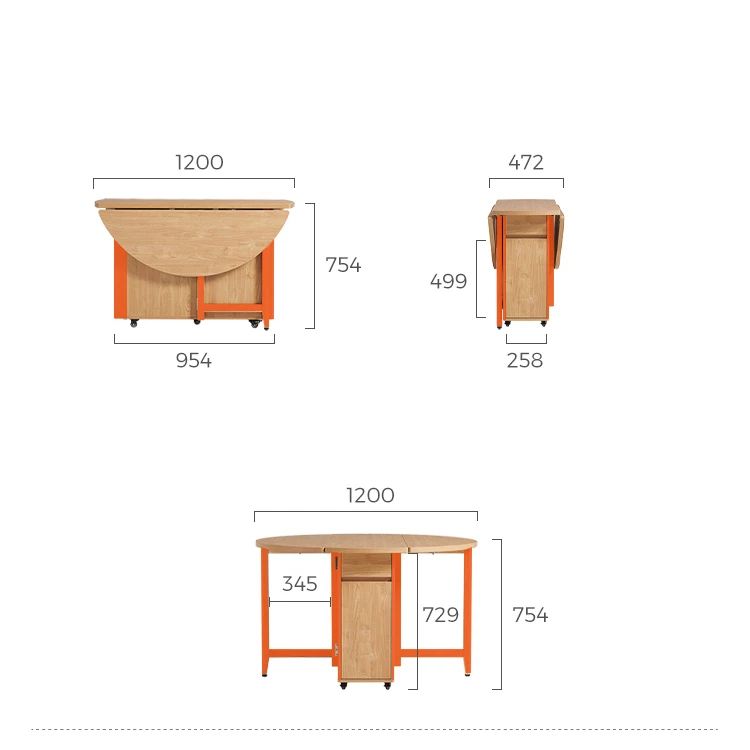 Bộ Bàn Ăn Gấp Gọn Gỗ Tự Nhiên Haigo BA353