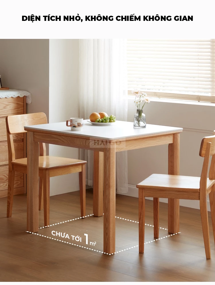 Bộ Bàn Ăn Kết Hợp Mặt Đá Tự Nhiên Cao Cấp Haigo BA357