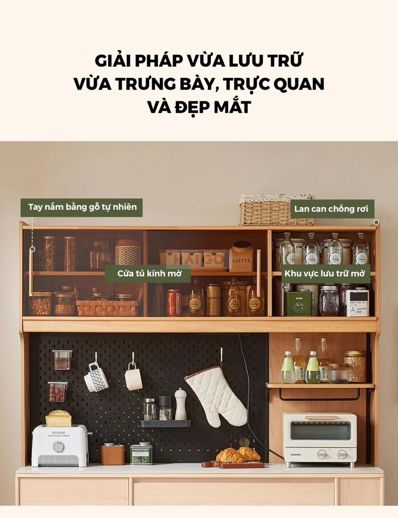 Bộ Bàn Ăn Mặt Đá Tự Nhiên Kết Hợp Tủ Bếp Đa Năng Haigo KC399