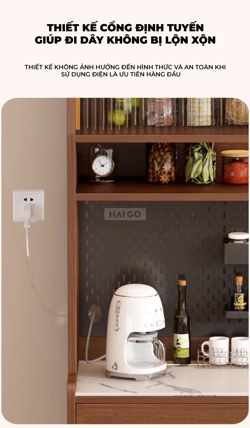 Bộ Bàn Ăn Mặt Đá Tự Nhiên Kết Hợp Tủ Bếp Thông Minh Haigo BA372