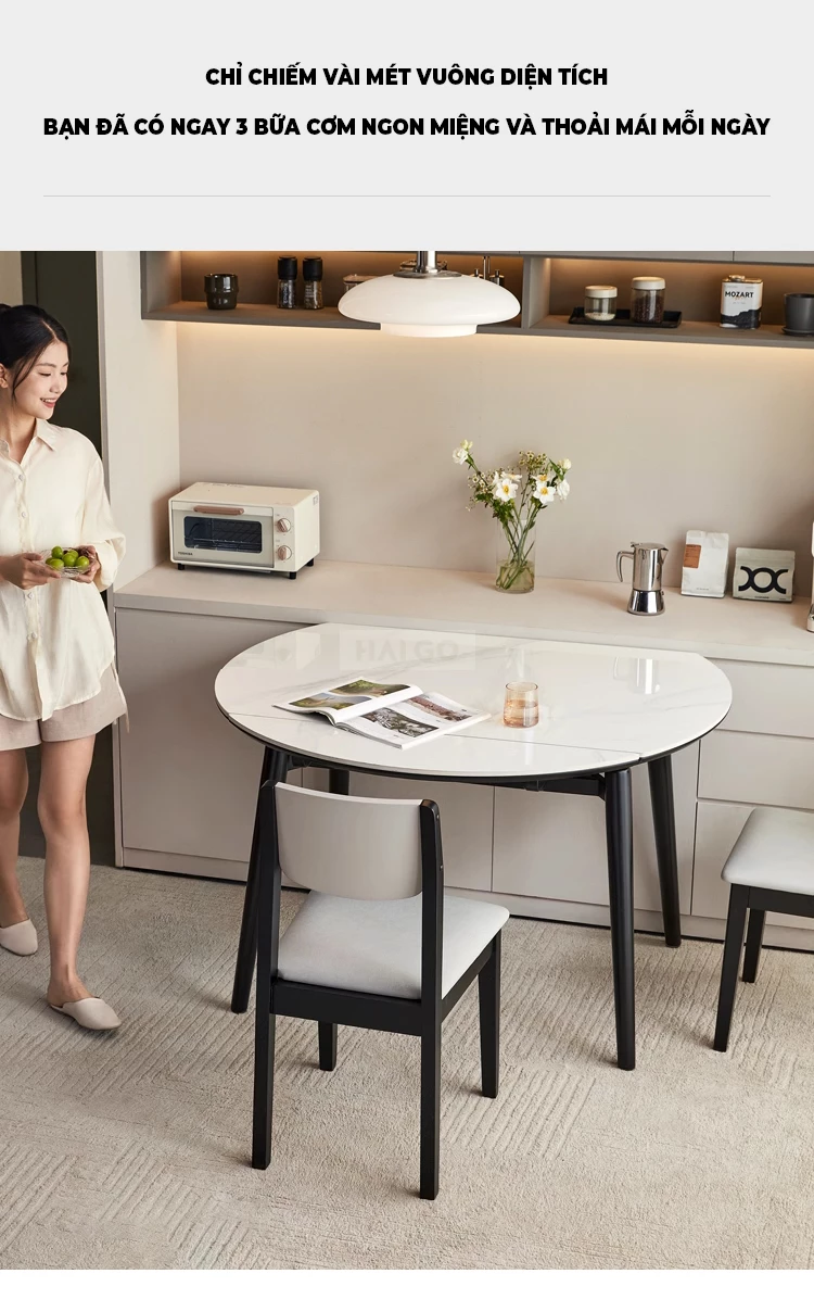 Bộ Bàn Ăn Thông Minh Kết Hợp Mặt Nhựa Cao Cấp Haigo BA359