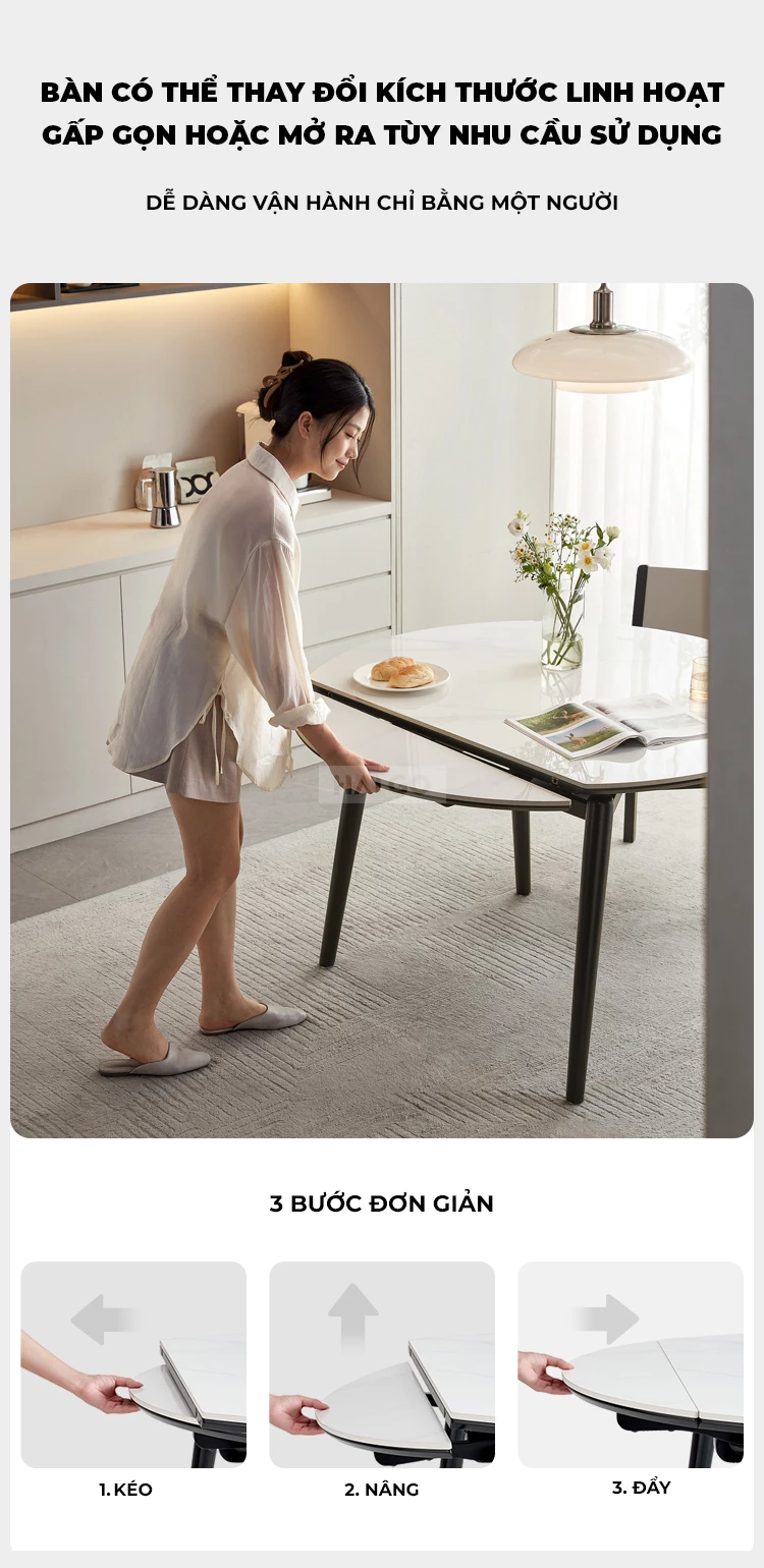 Bộ Bàn Ăn Thông Minh Kết Hợp Mặt Nhựa Cao Cấp Haigo BA359