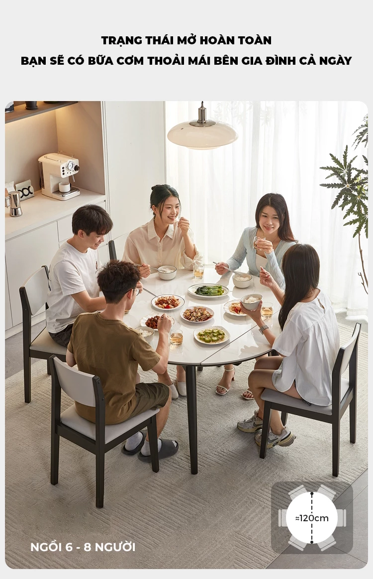 Bộ Bàn Ăn Thông Minh Kết Hợp Mặt Nhựa Cao Cấp Haigo BA359