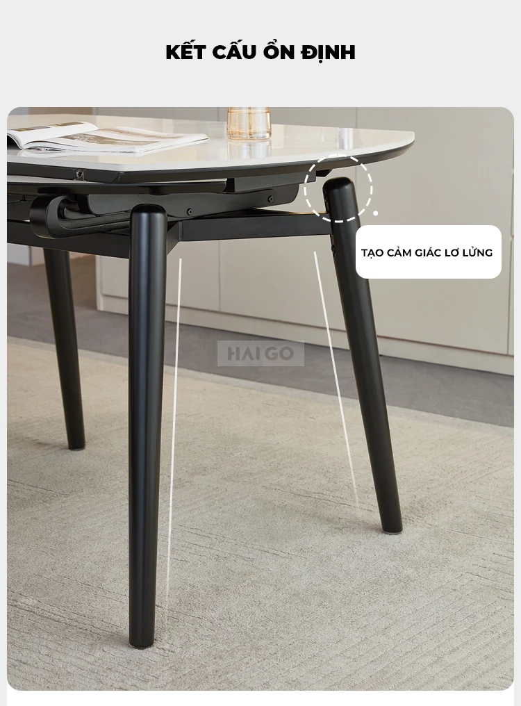 Bộ Bàn Ăn Thông Minh Kết Hợp Mặt Nhựa Cao Cấp Haigo BA359