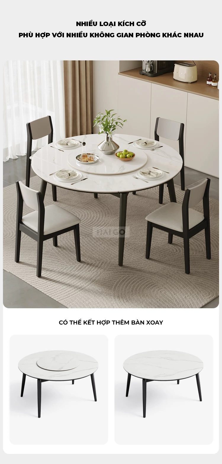 Bộ Bàn Ăn Thông Minh Kết Hợp Mặt Nhựa Cao Cấp Haigo BA359