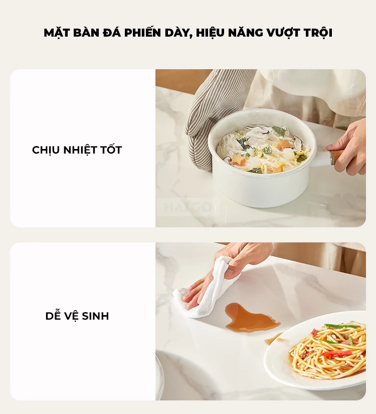 Bộ Bàn Đảo Gỗ Tự Nhiên Kết Hợp Mặt Đá Cao Cấp Haigo CDT358